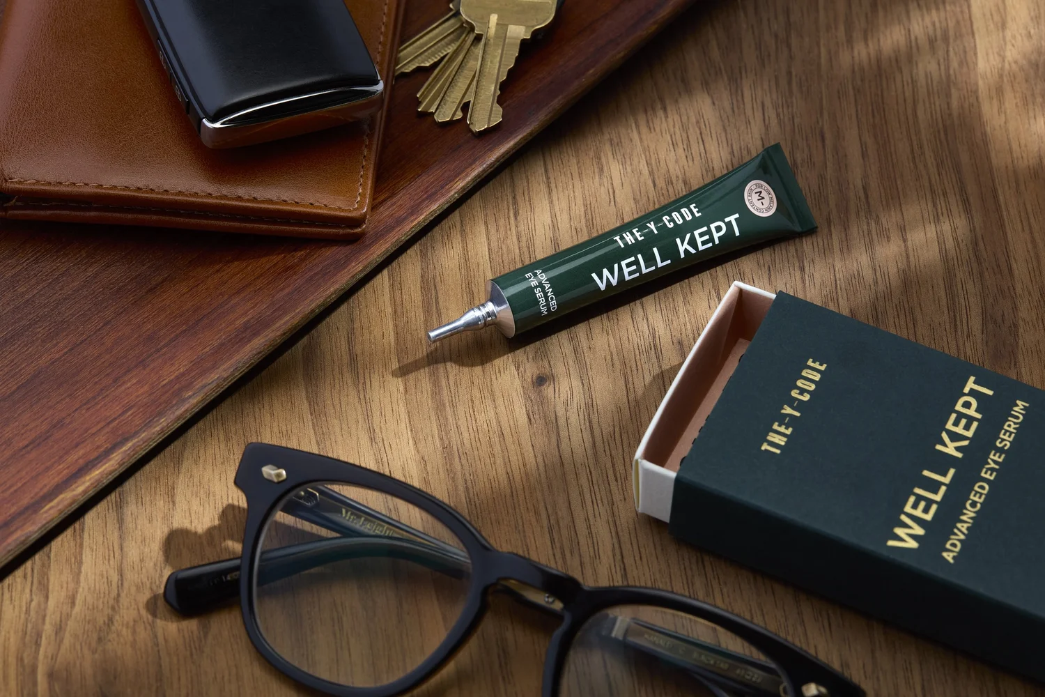 Well Kept eye serum on desk