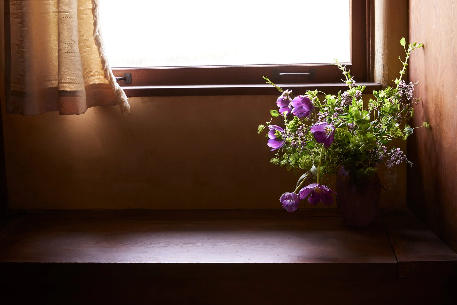 Flowers on a windowsill
