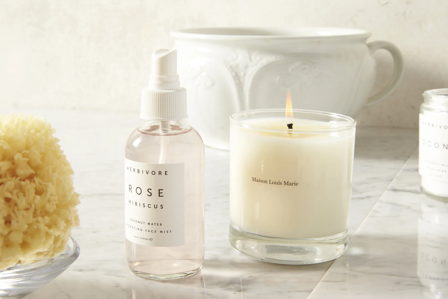 Herbivore rose mist and candle
