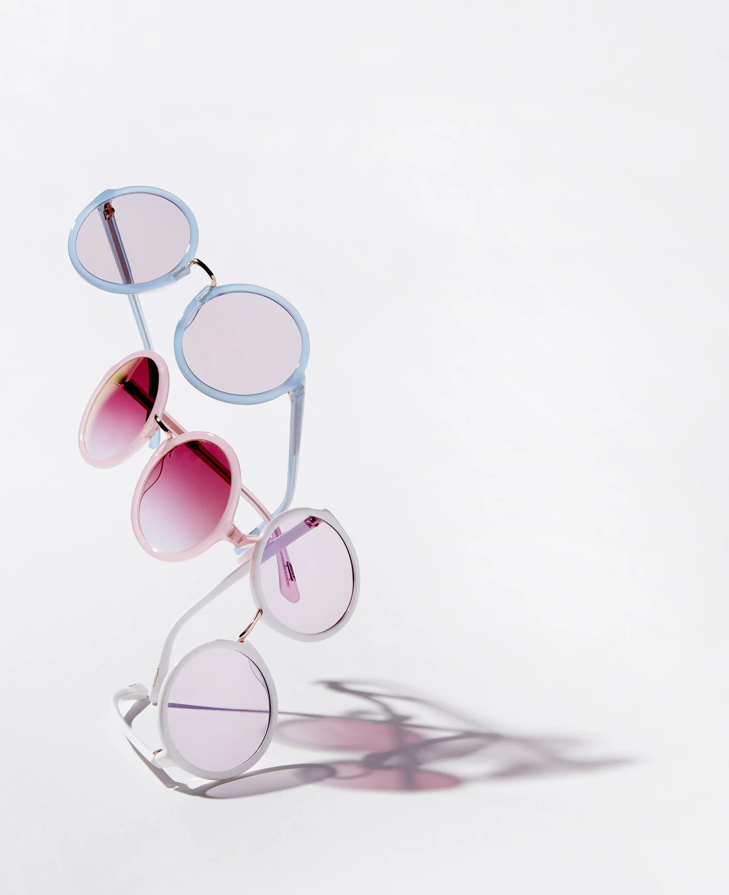 Round sunglasses stack
