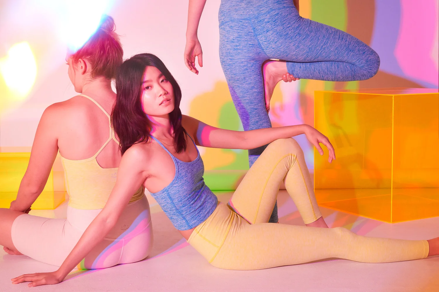Beyond Yoga group with color projections